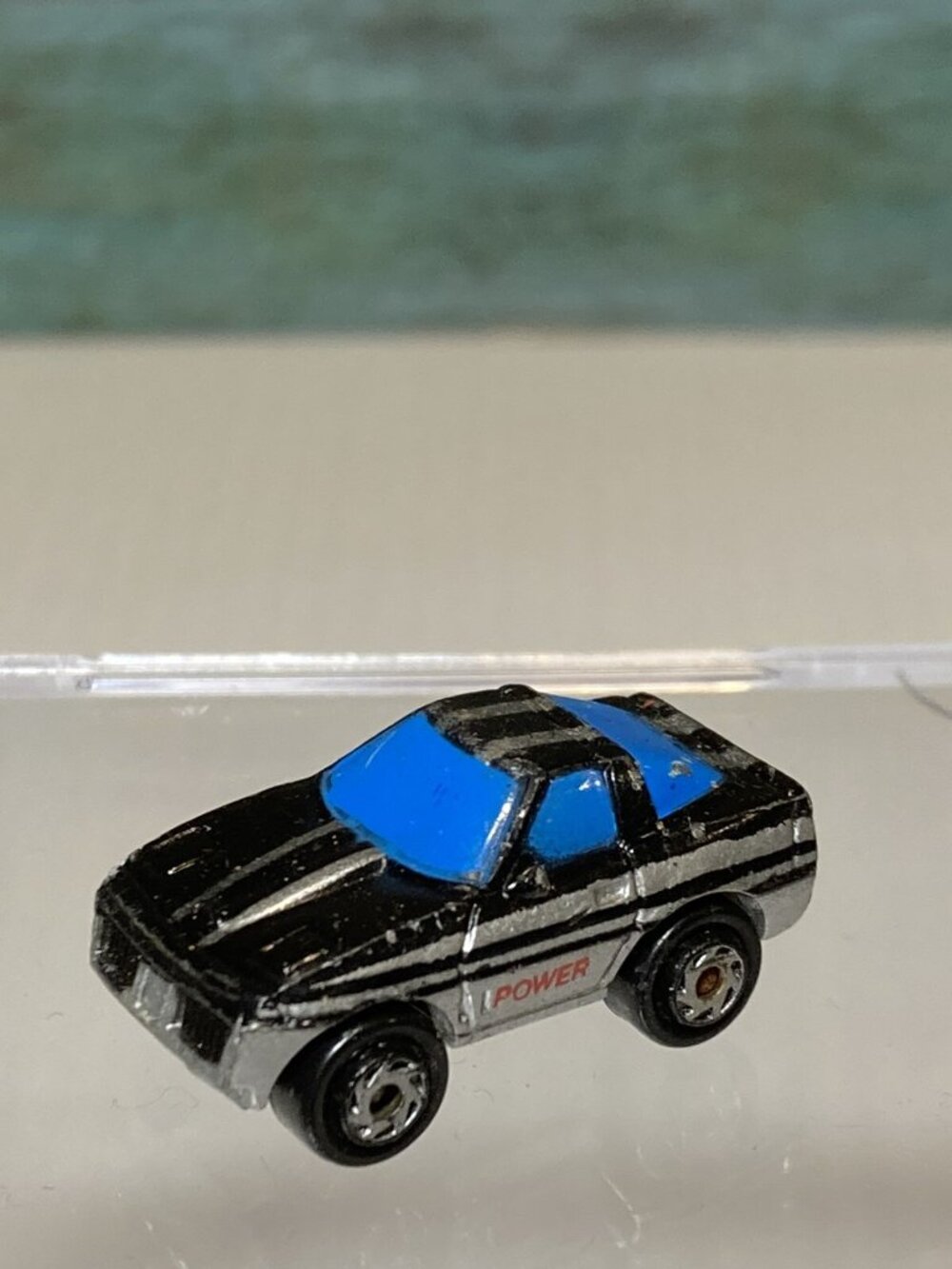 Vintage Micro Machines 80's Corvette Black & Silver Power 1989 Galoob Toy Car